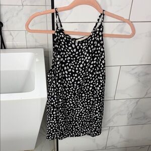 LOFT Black and White Spotted Camisole